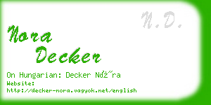 nora decker business card